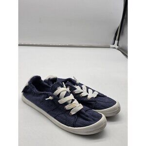 ROXY Shoes Womens Size 6.5 Blue Bayshore III Floral Low Top Sneakers ARJS600418